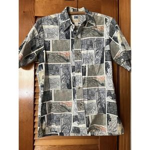 Avi Collection by Kahala ~ Multi Color Saltwater Fish~ Hawaii ~ Aloha Shirt Sz S